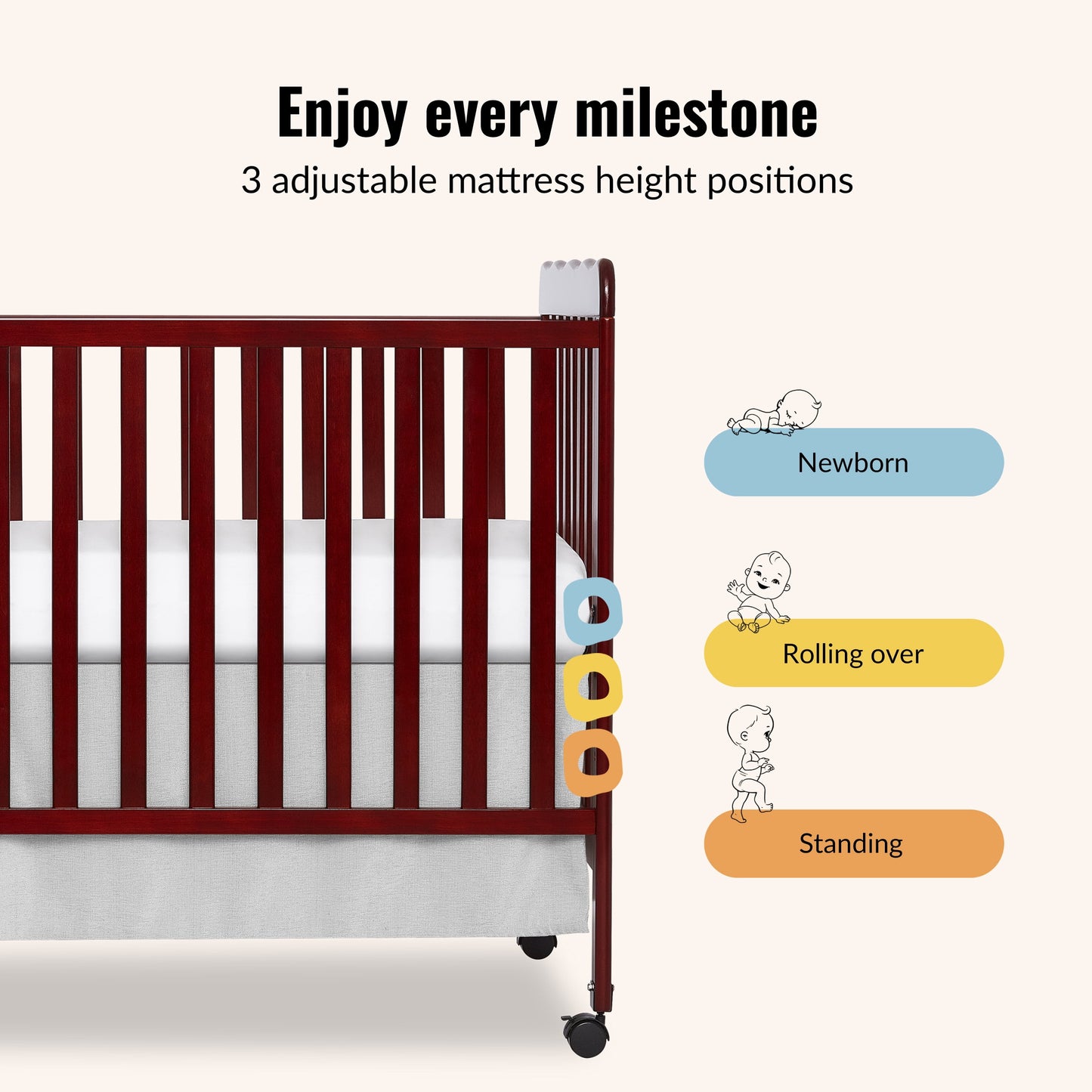 Carson Classic 3-In-1 Convertible Crib, Cherry