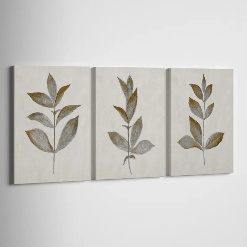 " Bronze Leaf I " 3 - Pieces