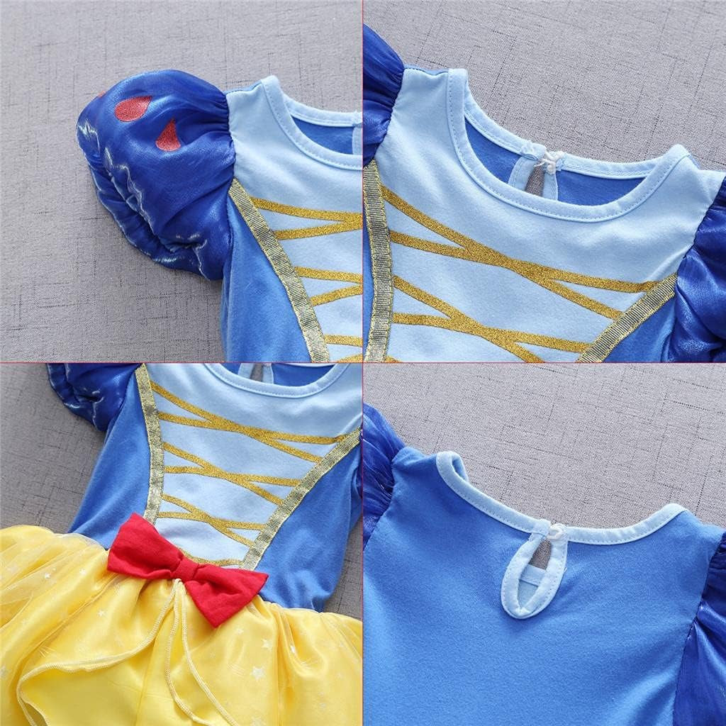 Infant Baby Girl Princess Onesie Romper Fancy Dress Costume Halloween Birthday Bodysuit Outfit with Headband