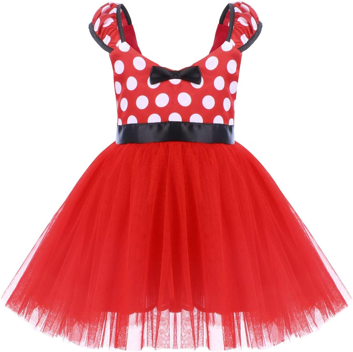 Girls' Polka Dots Princess Party Cosplay Pageant Fancy Costume Tutu Birthday Dress Up+Ears Headband