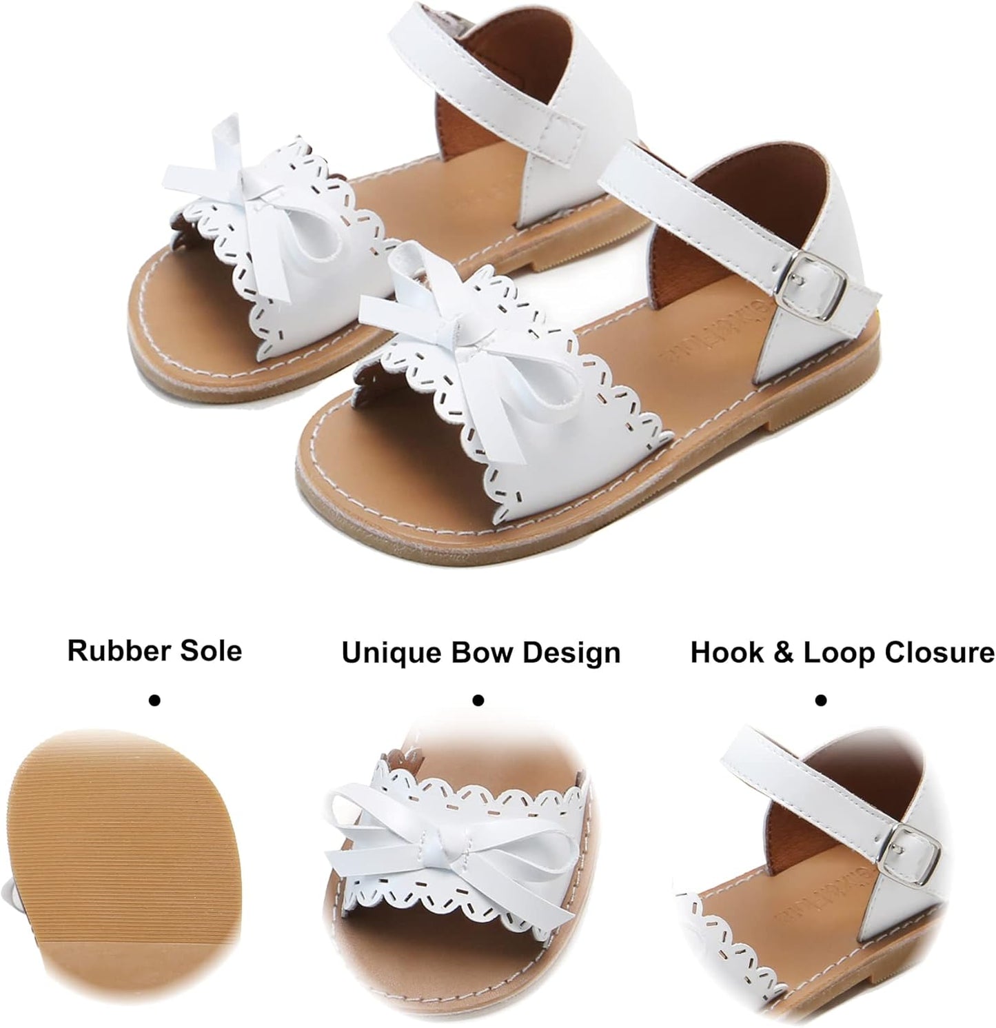 Toddler Girl Sandals - Little Girl Easter Summer Dress Shoes Lightweight Open Toe Beach Holiday.