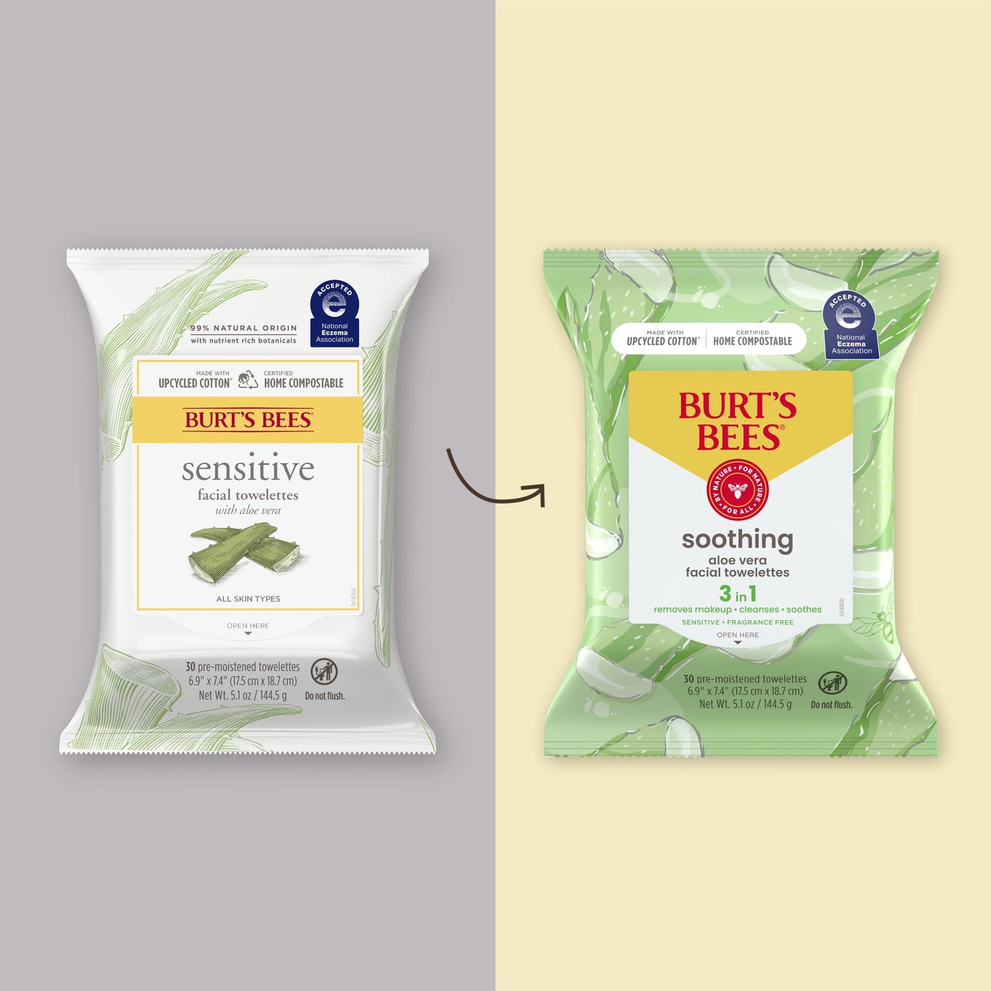 Soothing Facial Towelettes with Aloe Vera, 30 Ct. Package