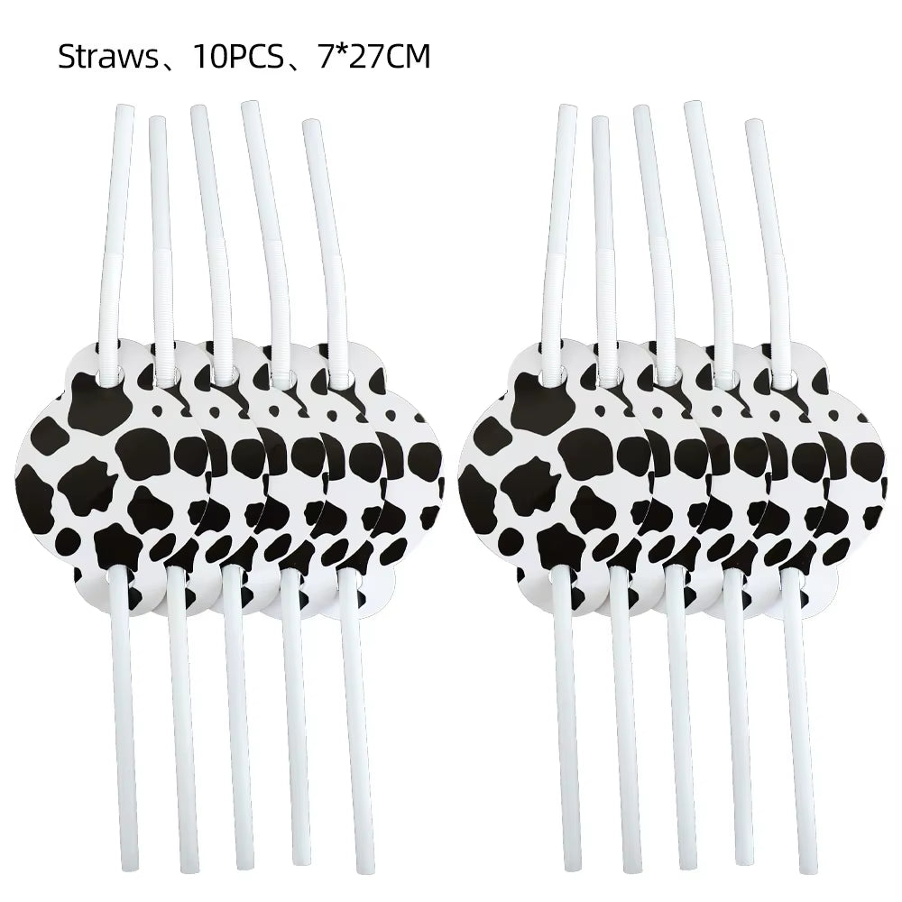 Farm Cow Theme Birthday Party Disposable Cup Plate Tablecloth Animal Cow Balloons Baby Shower Wedding Decoration Kids Favors