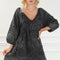 V-Neck Tie Back Mini Denim Dress