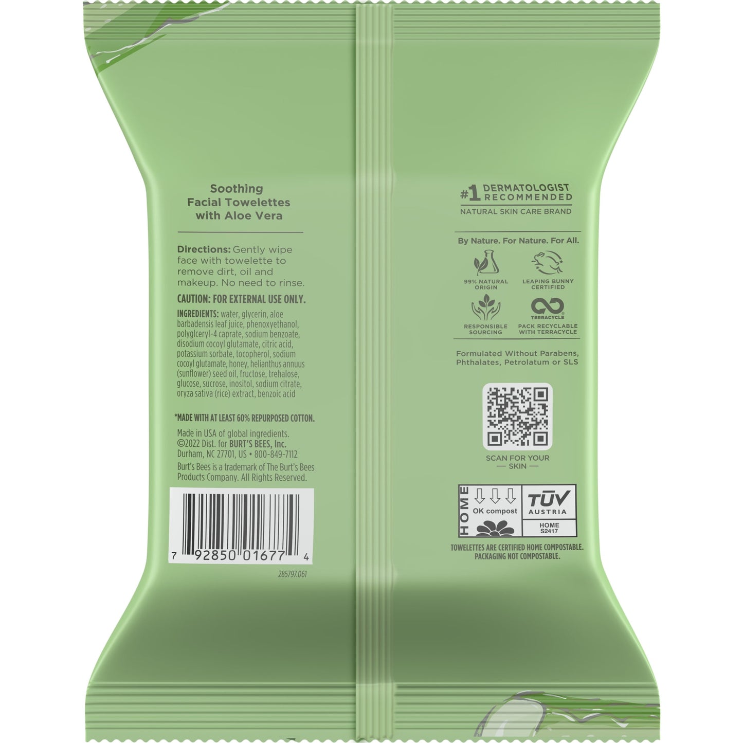 Soothing Facial Towelettes with Aloe Vera, 30 Ct. Package