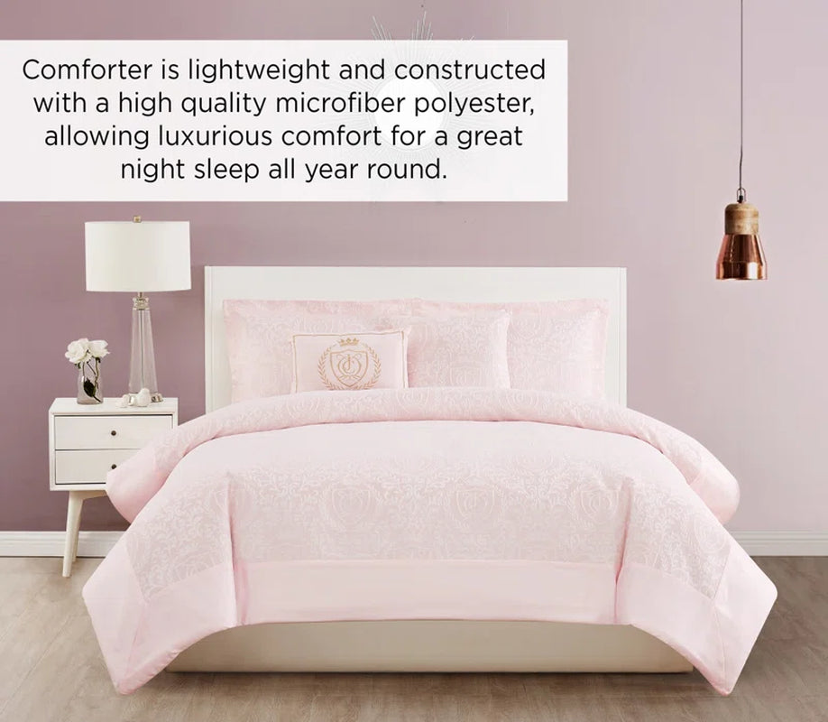 Comforter, Shams, & Decorative Pillows Pink 5-Piece Comforter Sets