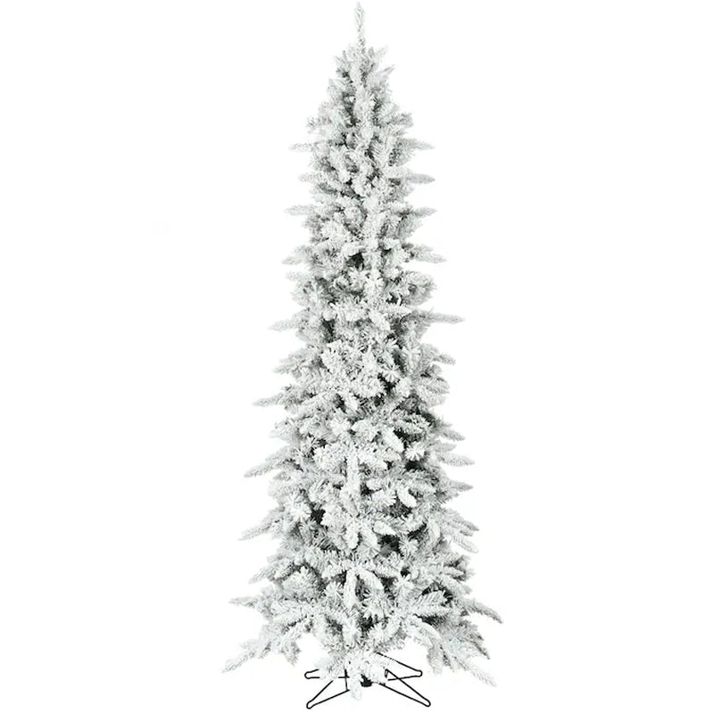 9-Ft Mountain Pine Pre-Lit Flocked White Artificial Christmas Tree with Color Changing LED Lights