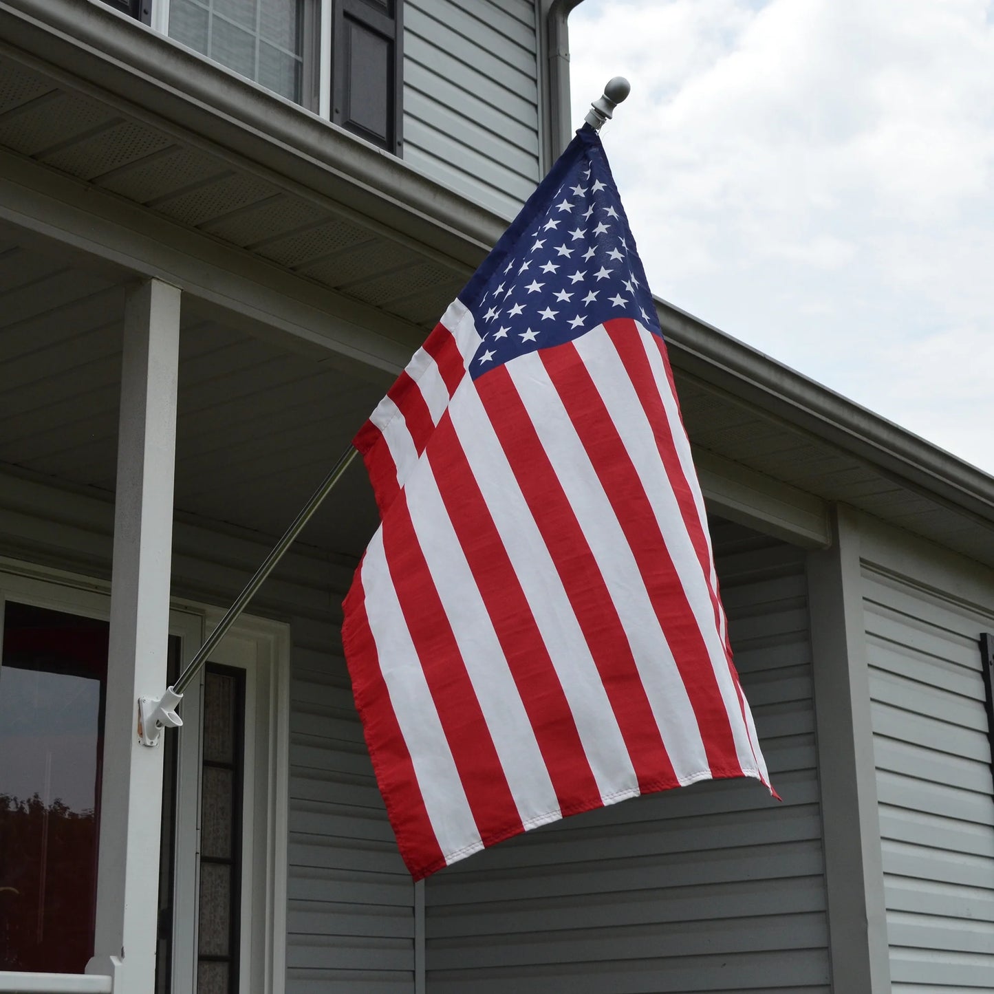 Printed Polycotton American Flag, Sleeved Banner , 2.5' X 4'