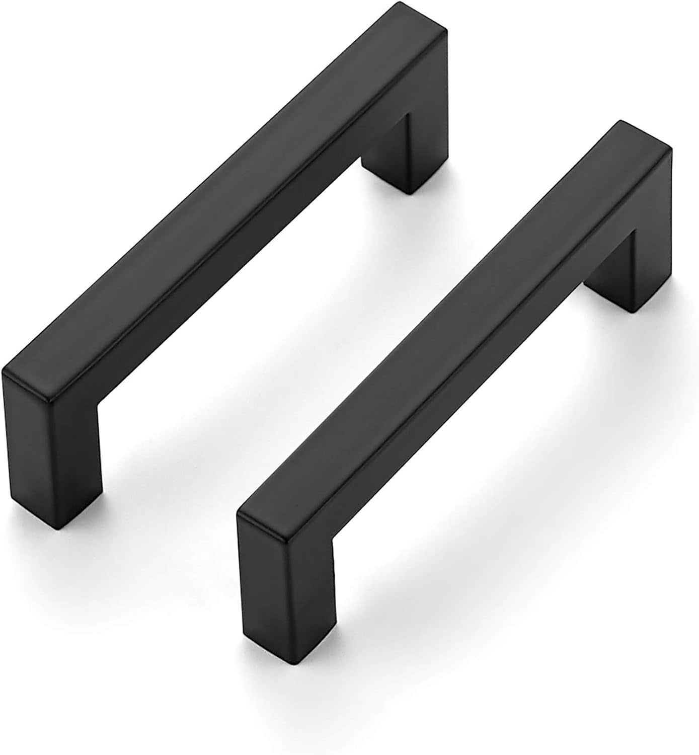 10 Pack 3-3/4 Inch Kitchen Square Cabinet Handles Matte Black Cabinet Pulls Black Drawer Pulls Kitchen Cabinet Hardware Kitchen Handles