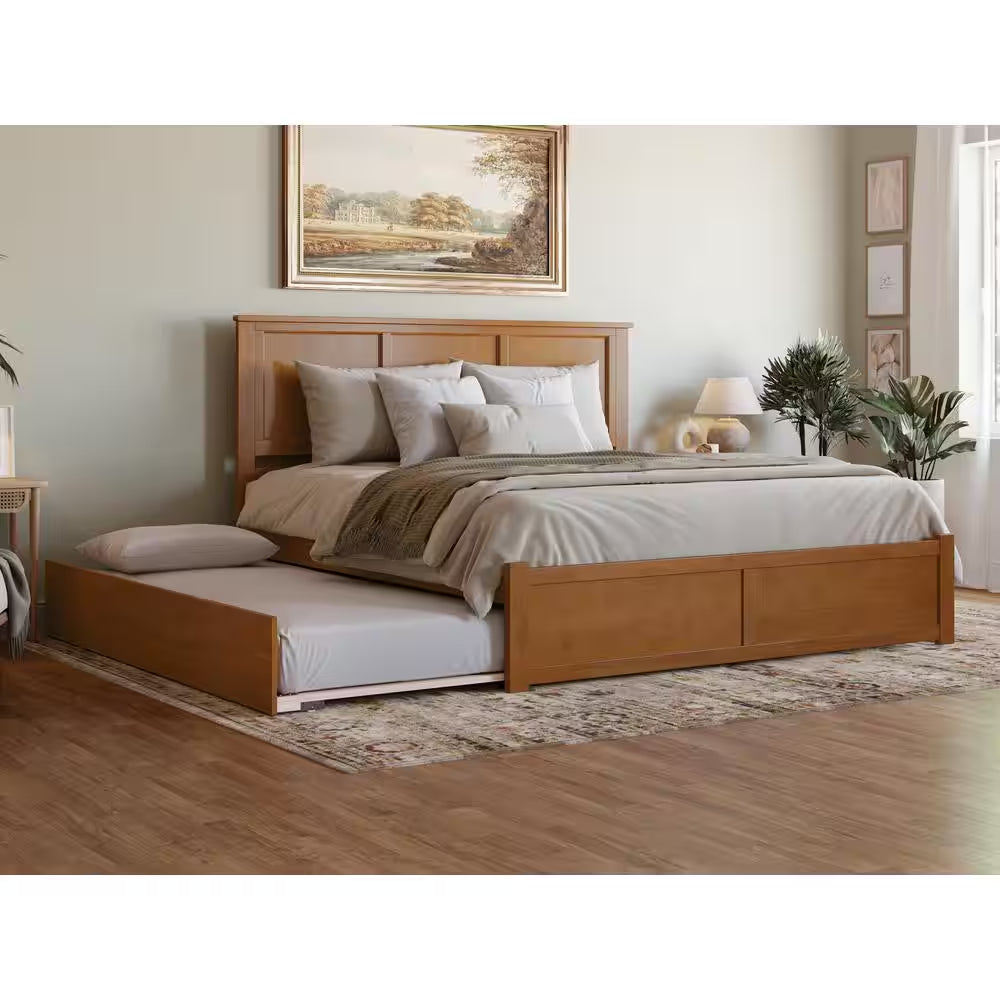 Madison White Queen Bed with Footboard and Twin Extra Long Trundle