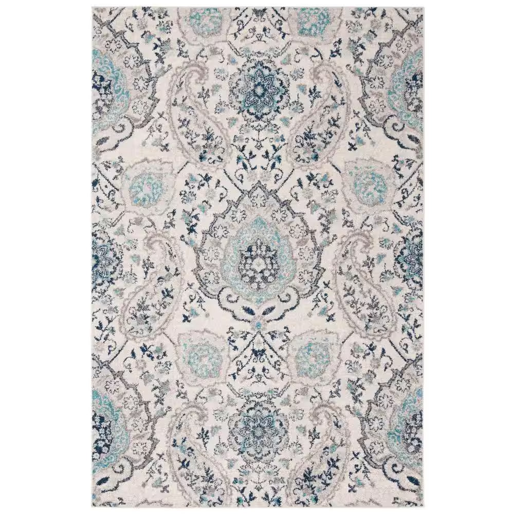 Madison Cream/Light Gray 9 Ft. X 12 Ft. Border Area Rug