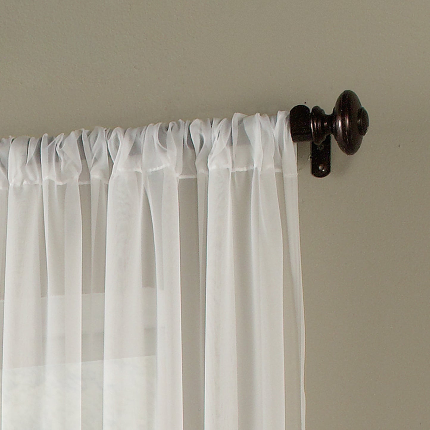 Soho Voile Indoor Curtain, Polyester Sheer Poletop Single Panel, Winter White, 59" X 120"