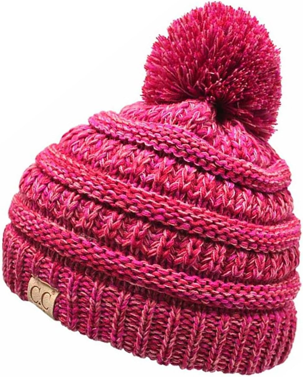 Cozy Toddler Cable Knit Pom Beanie - Warm Winter Hat for Kids