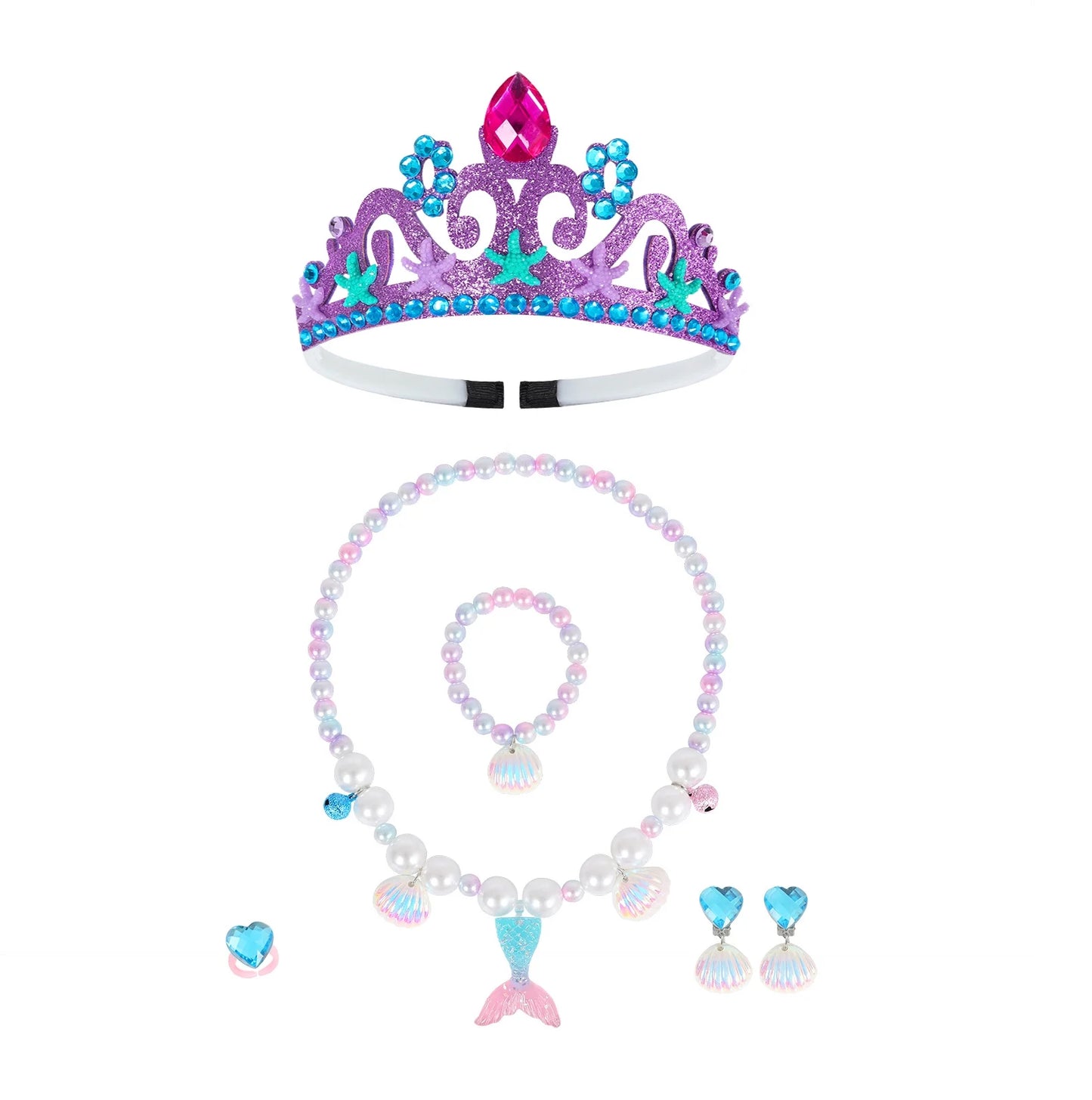 Princess Little Mermaid Costume Dress up for Girls Fancy Clothes Cosplay Birthday Party