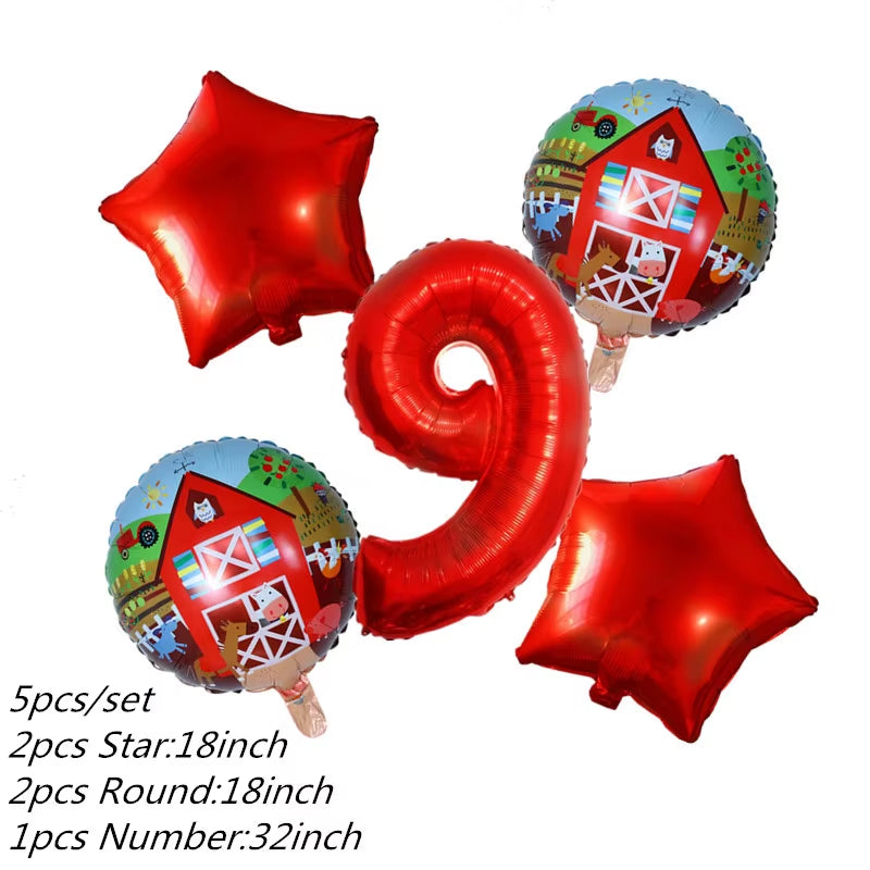 Farm Animals Theme Birthday Party Decoration Kids Paper Napkins Plates Cups Bags Disposable Party Tableware Decorative Plates