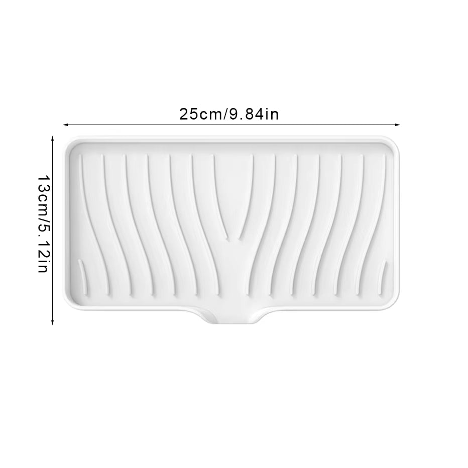 Self Draining Soap Bar Holder Silicone Kitchen Sink Soap Dish Sponge Tray Counter Caddy Organizer for Dish Soap Dispenser