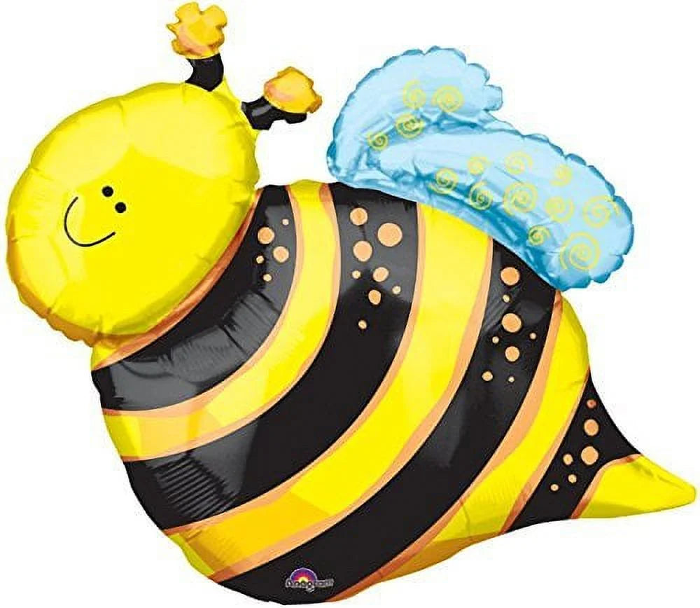 7 Pc Cute Bumblebee Balloon Bouquet Honey Bee Birthday Buzz Happy Bug Yellow