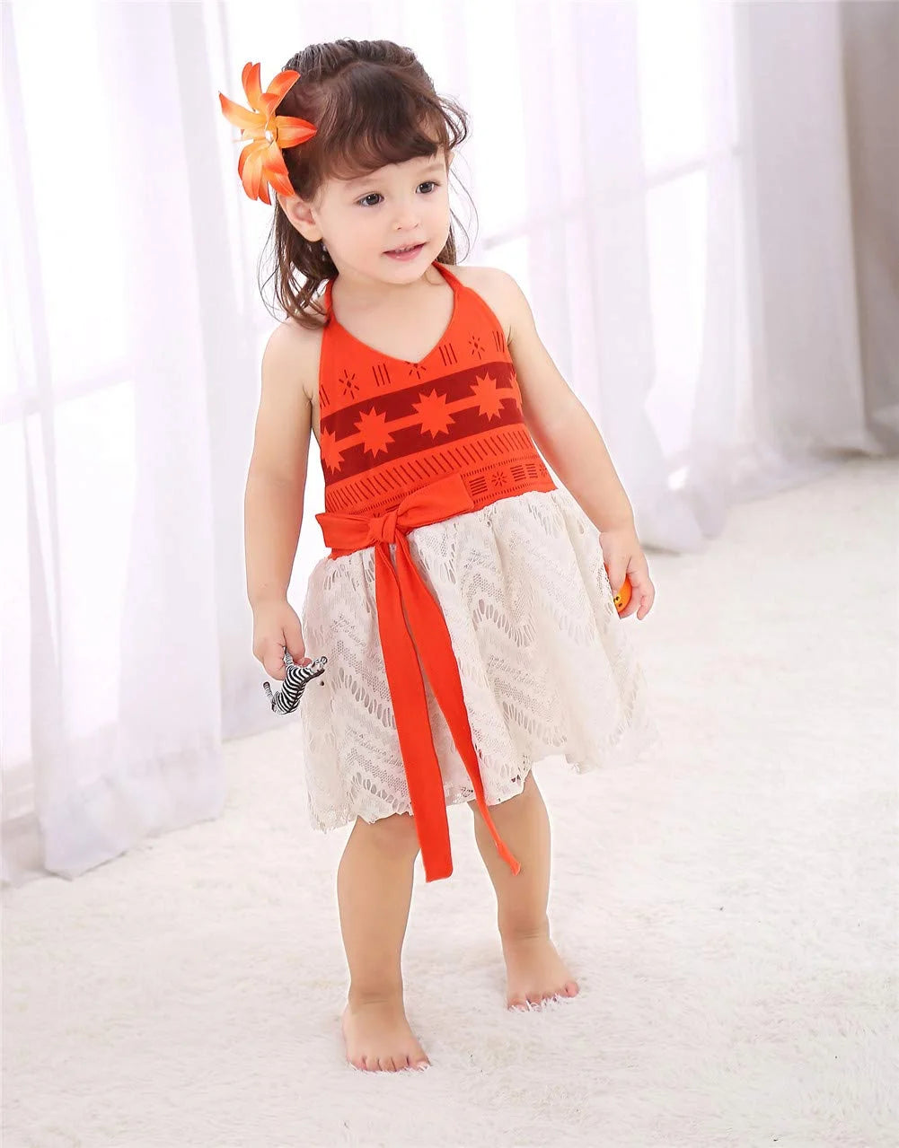 Baby Girl Moana Costume Princess Clothes Halter Backless Jumpsuit Dress Tulle Sundress Adventure Outfits