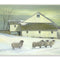 The Stupell Home Decor Sheep in Front of the Farmhouse Green Toned Painting Wall Plaque Art