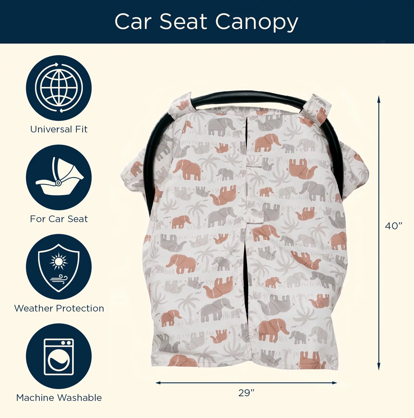 by Gerber Gender Neutral Infant Car Seat Canopy Cover, Ivory