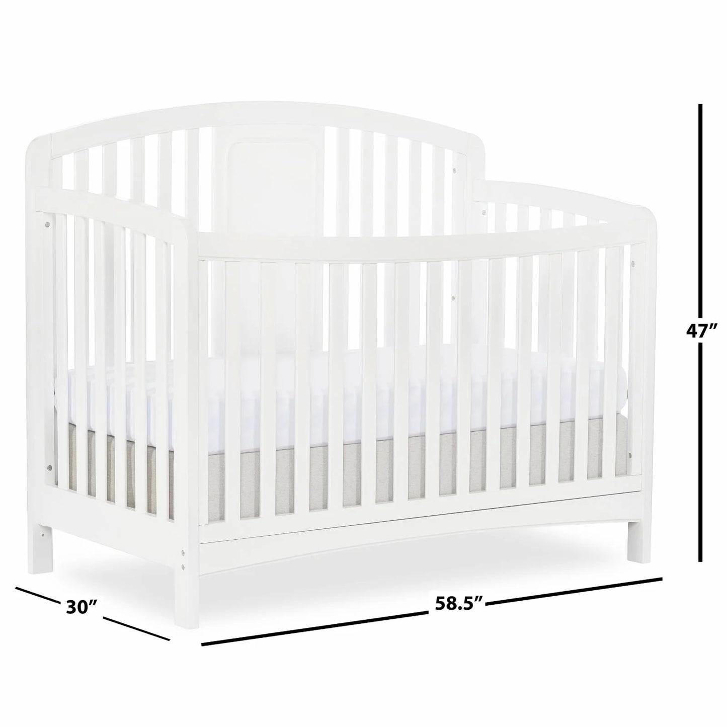 Dakota 4-In-1 Convertible Crib, Greenguard Gold Certified, White