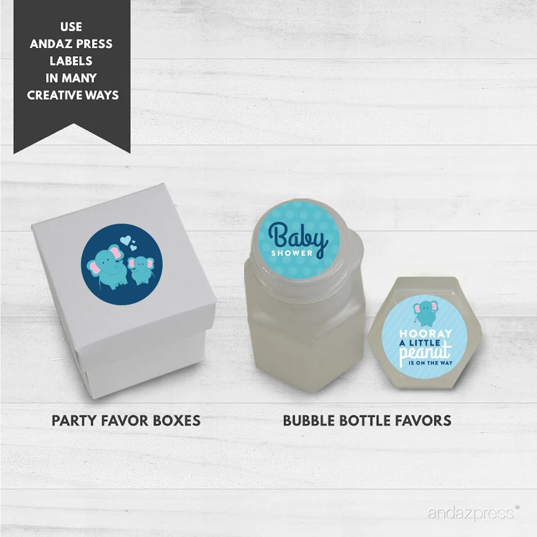 Party Navy Blue Lil Peanut Elephant Boy Baby Shower Hershey´S Kisses Favor Labels, 216-Pack