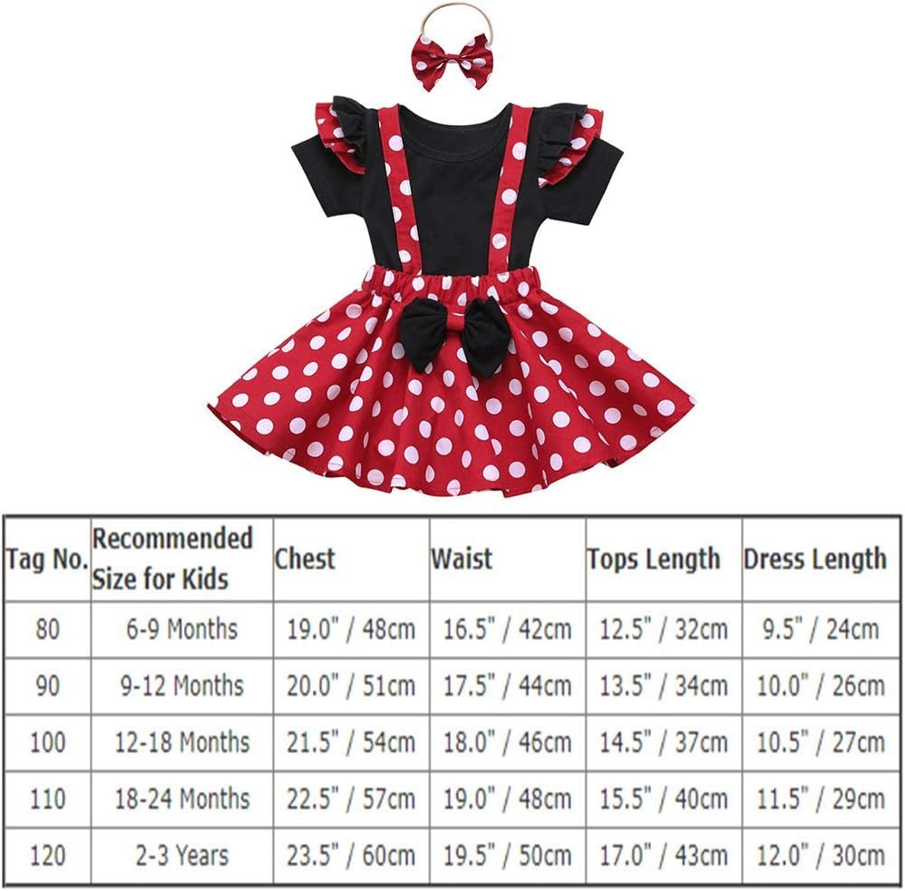 Polka Dots Tutu Costume for Baby Girl Princess 1St Birthday Party,Dress up W/Overall Suspender Skirt,Headband