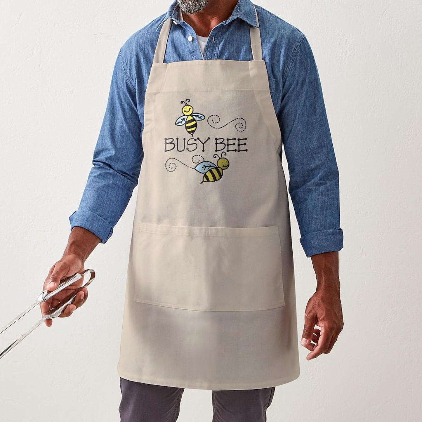 Busy Bees Kitchen Apron with Pockets, Grilling Apron, Baking Apron