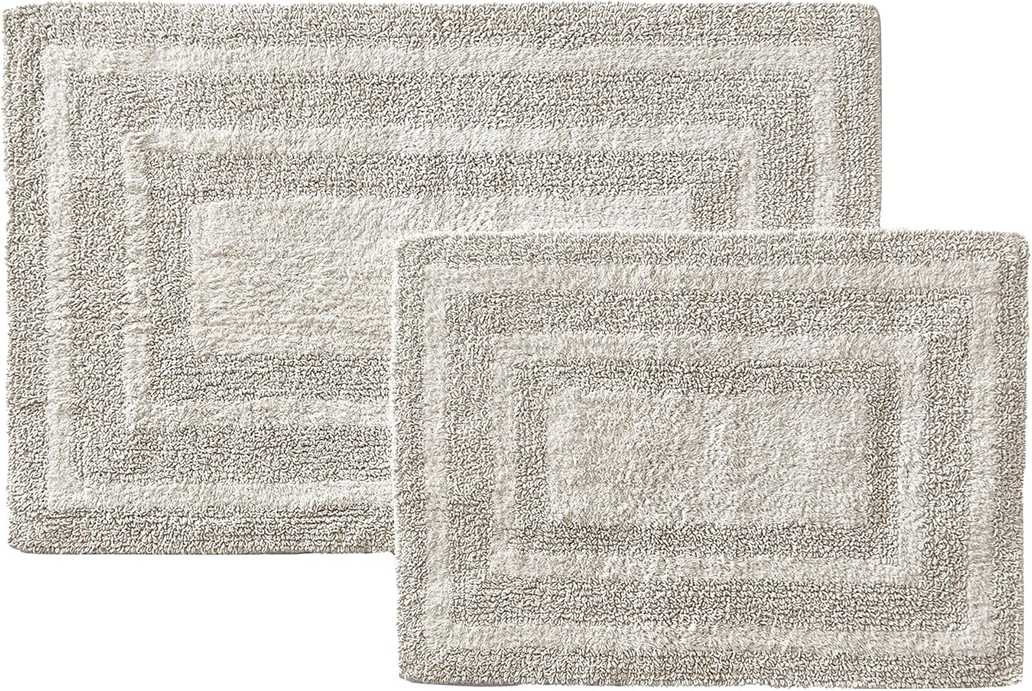 - Bathroom Rugs Set, Soft Tufted Cotton Bathroom Decor, Super Absorbent & Quick Dry (Logan Light Grey, 2 Piece)