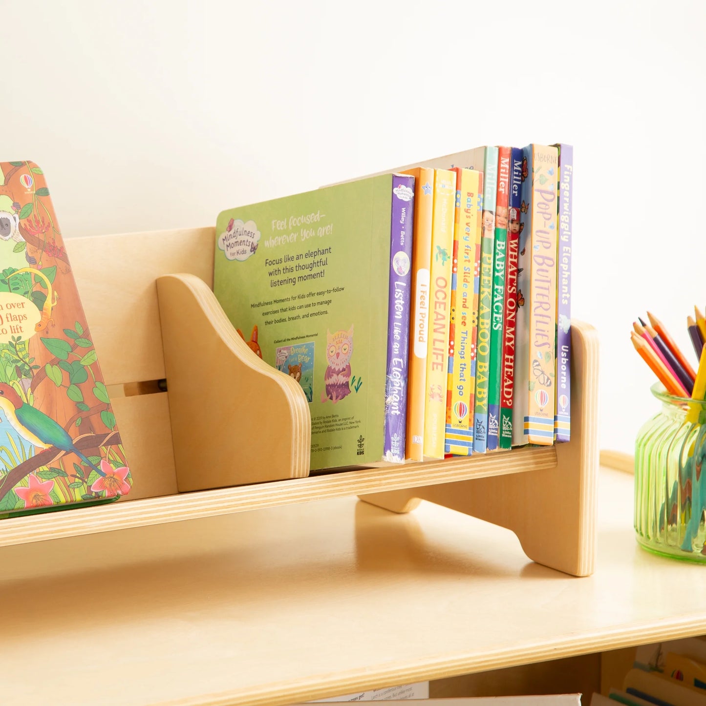 Tabletop Book Browser - Natural, Bookshelf for Kids, Home Office and School Furniture, Book Organizer