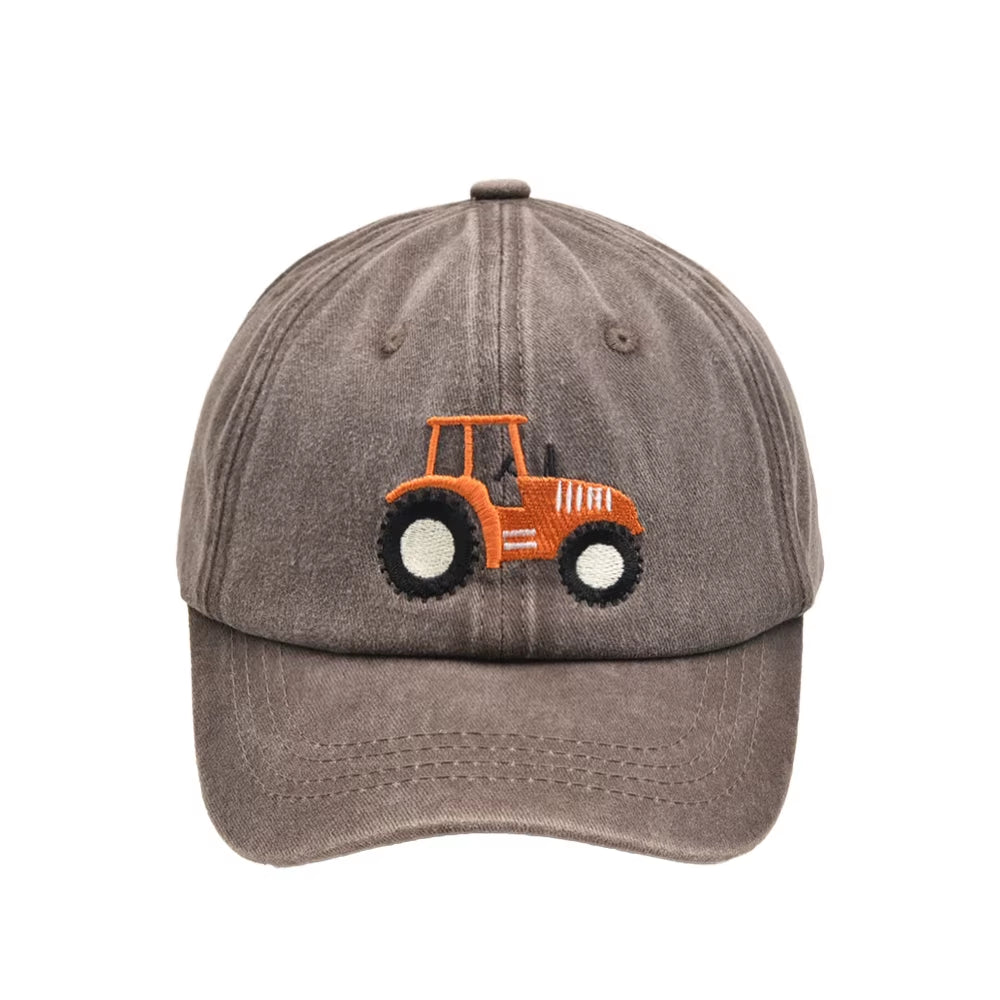 Children Cartoon Baseball Cap Tractor Embroidered Peaked Caps for Boys Girls Outdoor Sunscreen Sports Visor Hat Kids Gifts
