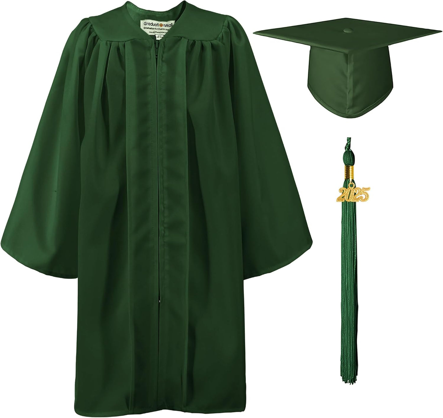 Matte Kindergarten Graduation Gown Cap Set with 2025 Tassel