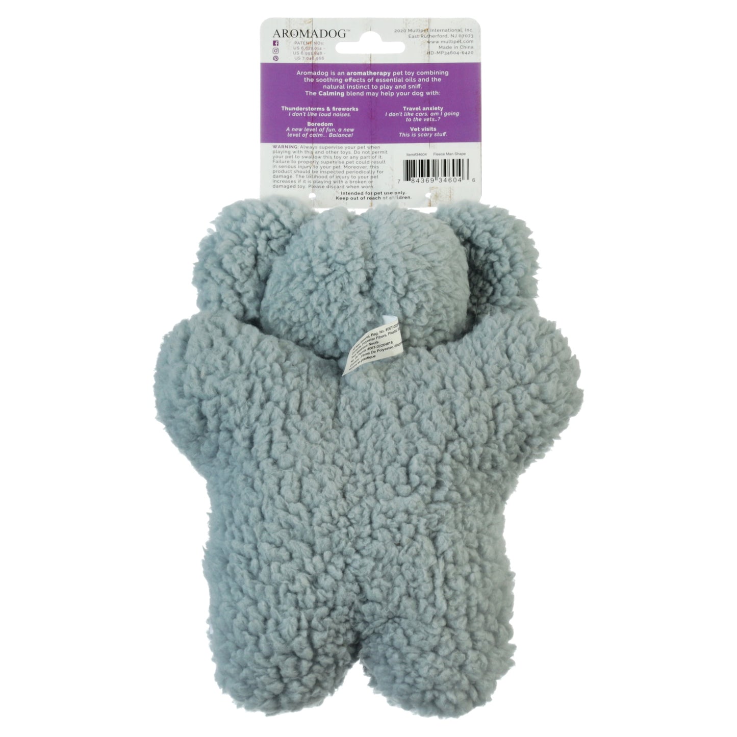Aromadog Calming Fleece Man Dog Toy , Size: 9", Assortment May Vary