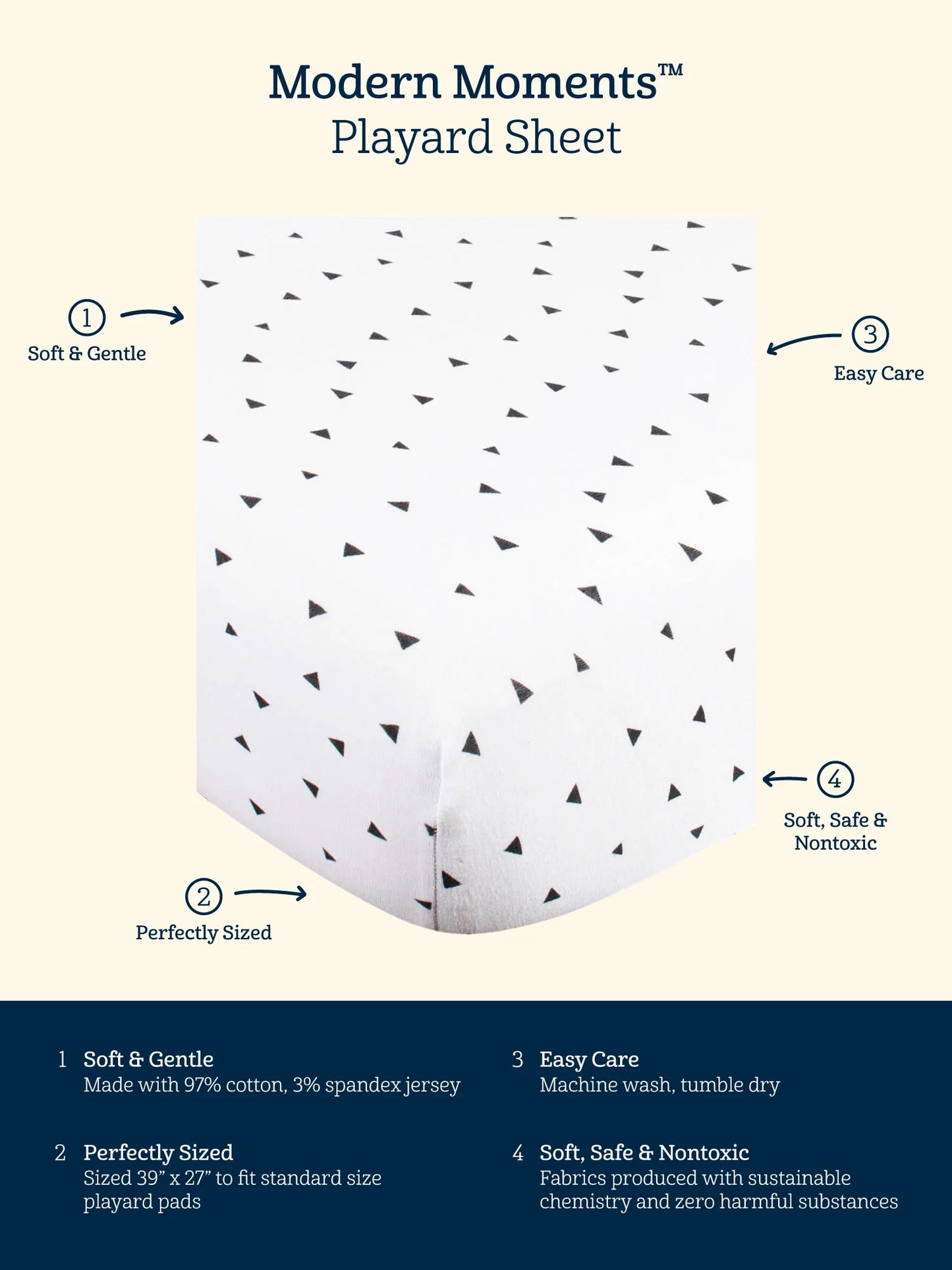 by Gerber Baby & Toddler Girl Ultra Soft Playard Sheet, Ivory Flowers