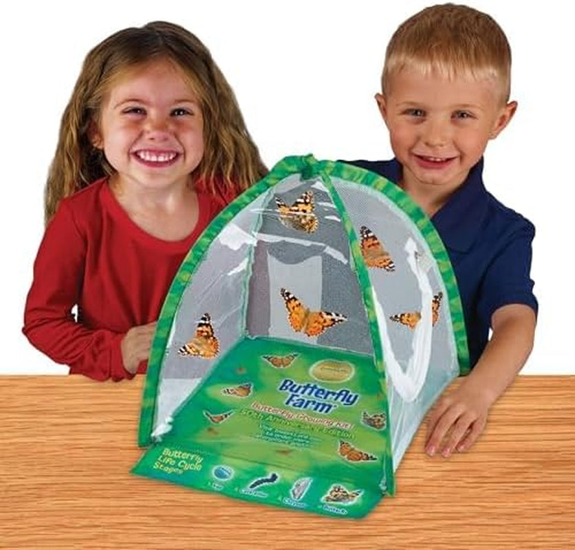Butterfly Farm™ | Butterfly Kit with Live Cup of Caterpillars | 5 Caterpillars, Reusable Habitat, STEM Butterfly Journal & More