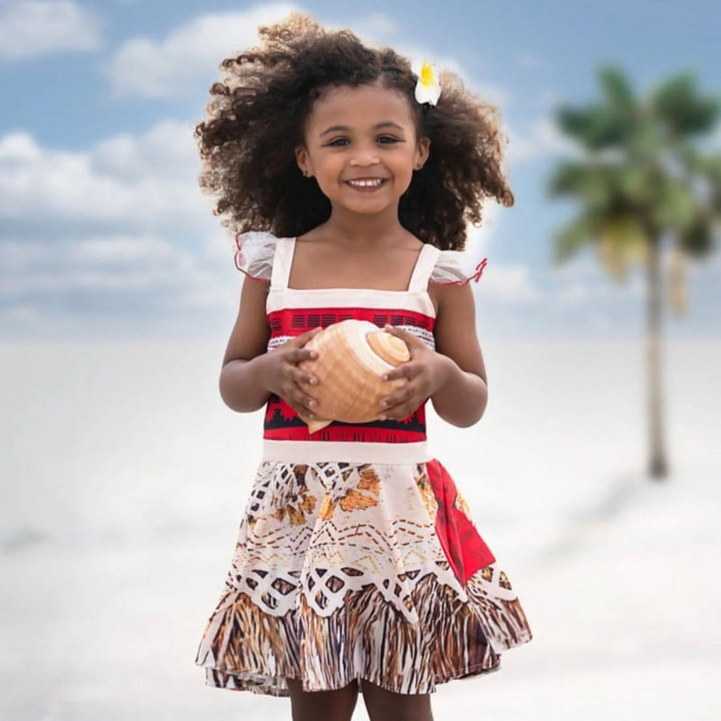 Moana Princess Dress for Little Girls Ocean Adventure Costume Cosplay with Accessories 9-10 Years