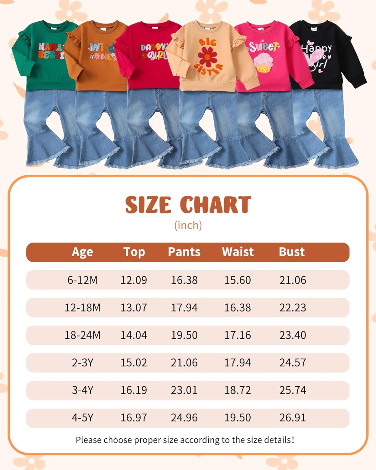 Baby Girl Clothes Toddler Outfit Infant Shirt Denim Ripped Jeans Pant Set Cothing 6 12 18 24 Months 2 3 4T