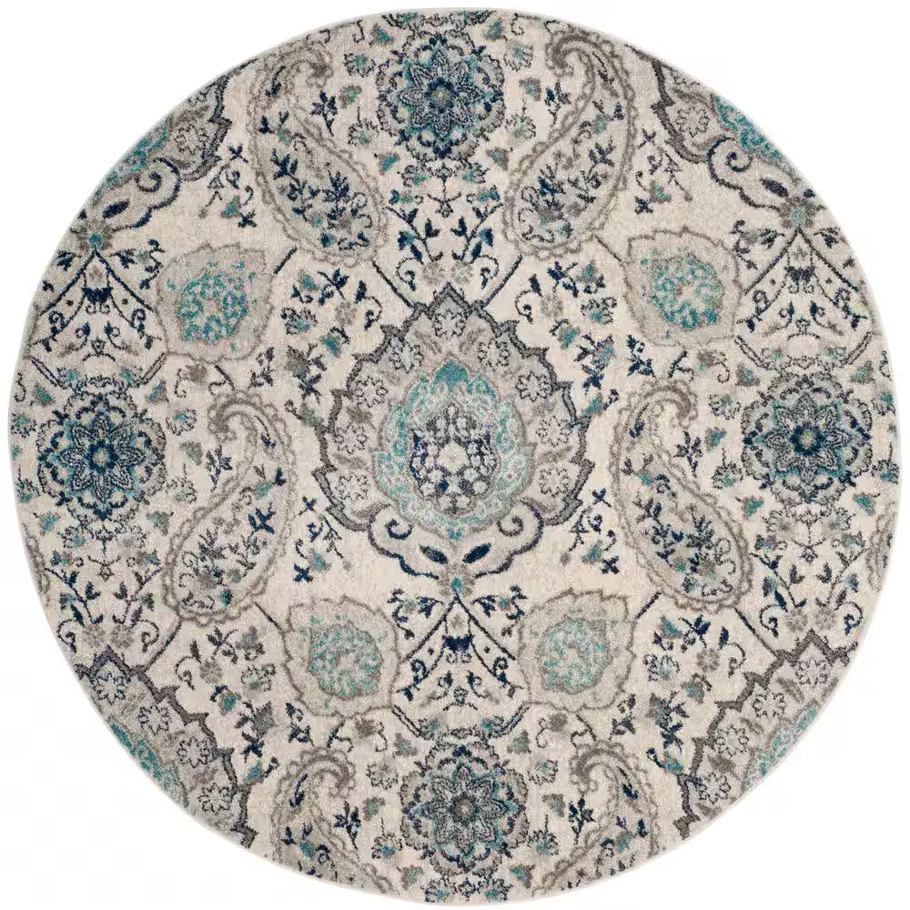 Madison Cream/Light Gray 9 Ft. X 12 Ft. Border Area Rug