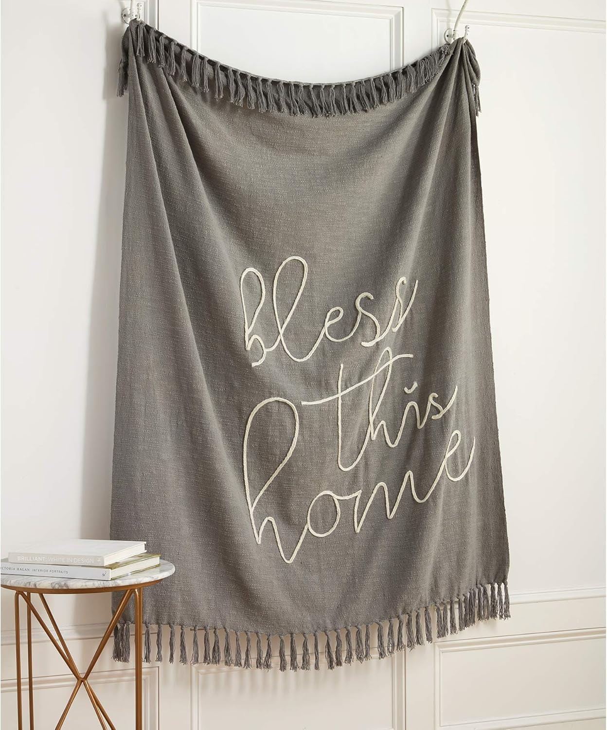 Home Sentiment Blanket (Bless), Grey, 50"" X 60""" (41000052B)