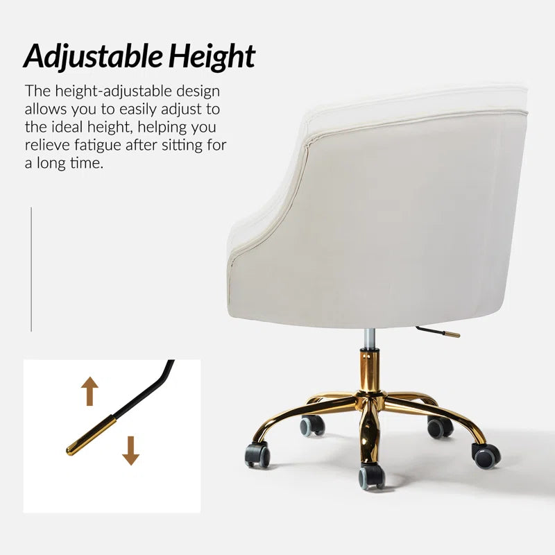 Louise 35.5'' H Velvet Hand-Curated Task Chair with Button Tufted
