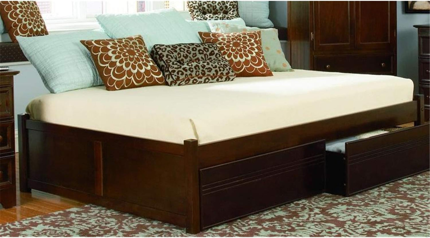 AFI Concord Twin Wood Platform Panel Bed in Antique Walnut