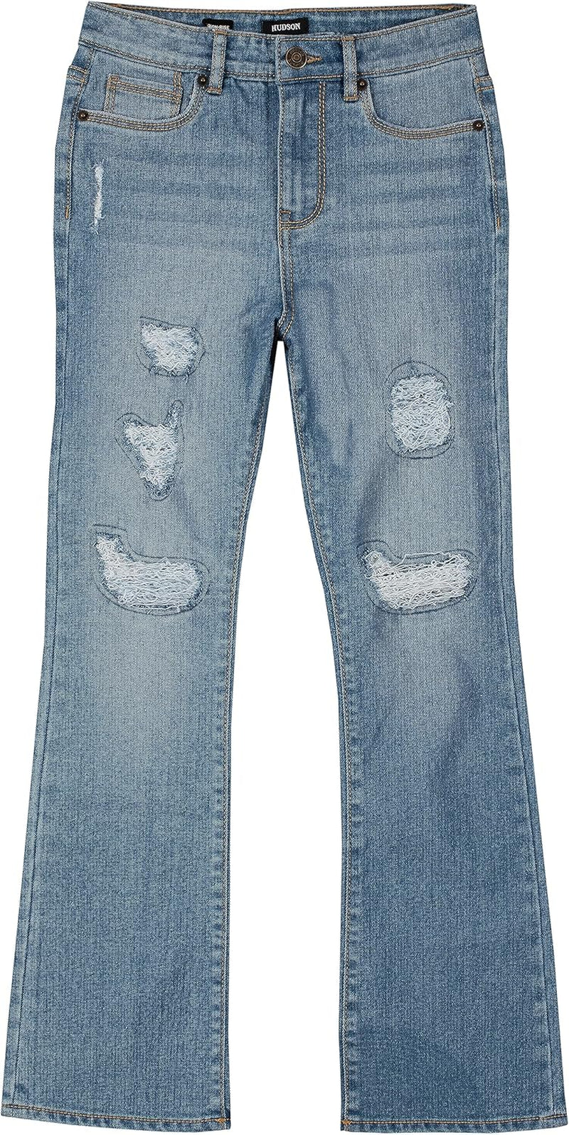 Girls' Stretch Denim Jeans, Bell-Bottom Style Pants with Flared Legs
