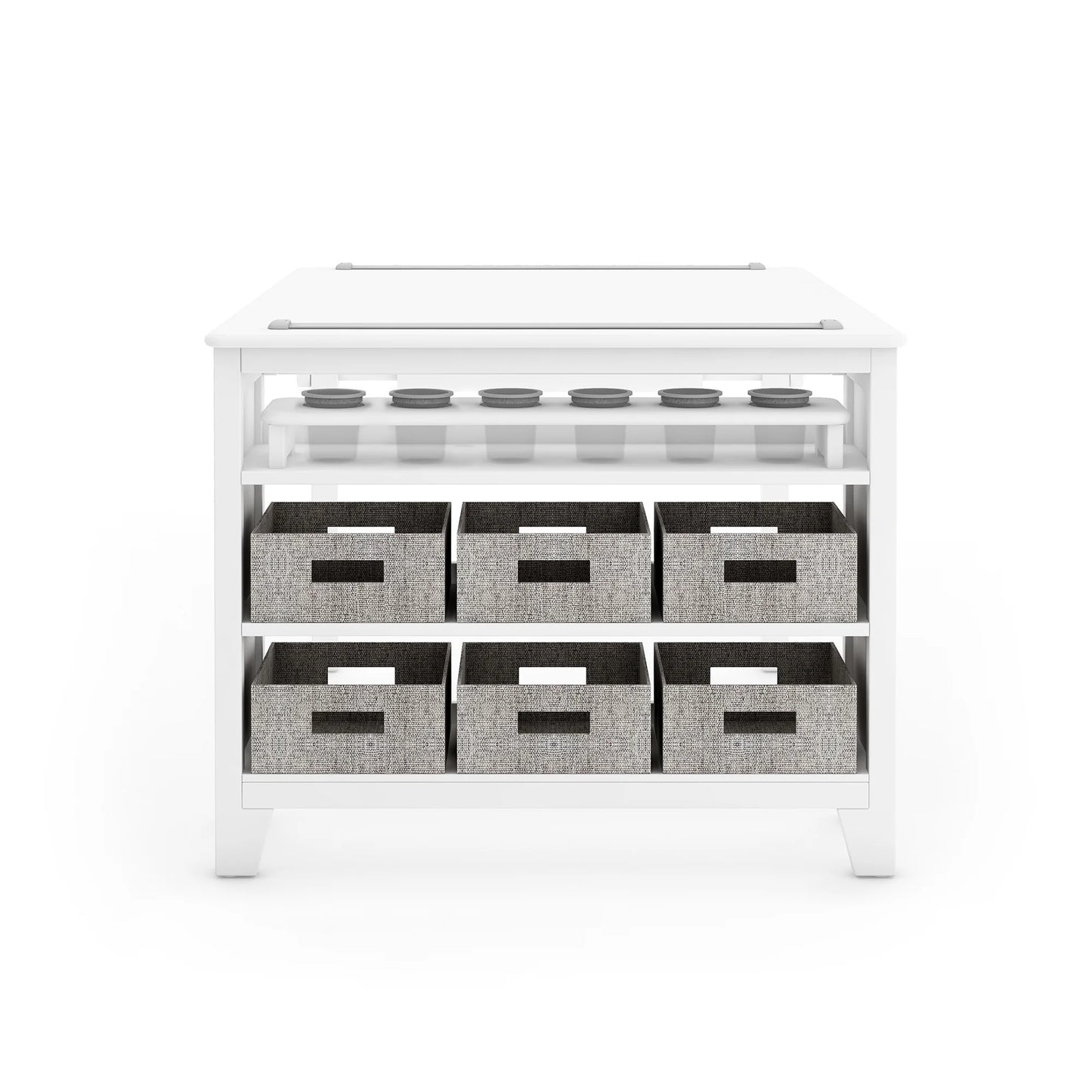 Kids' Art Wooden Table and Stool Set with Paper, Creamy White