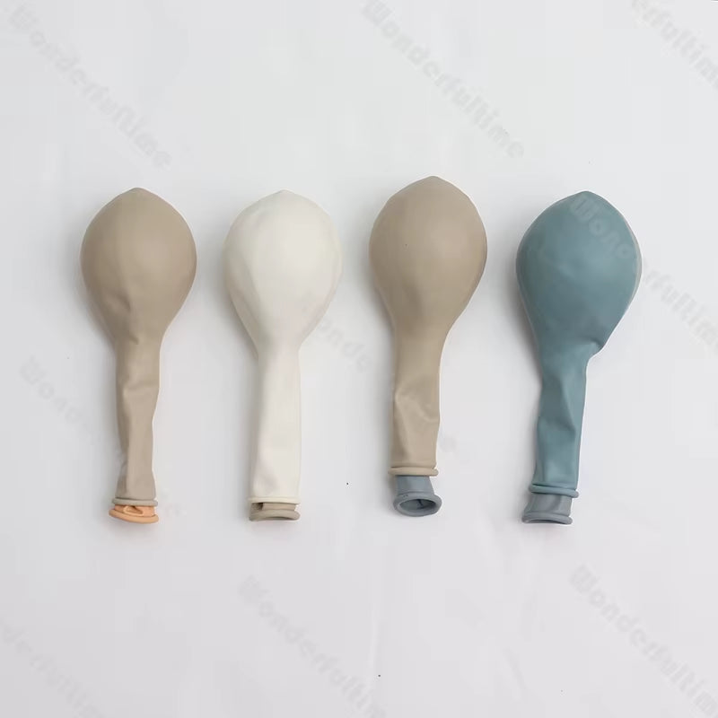 5/10/12/18Inch Doubled Dusty Blue Grey White Sand Balloons Boho Farm Theme Birthday Boy Decorations Custom Balloons Garland Arch