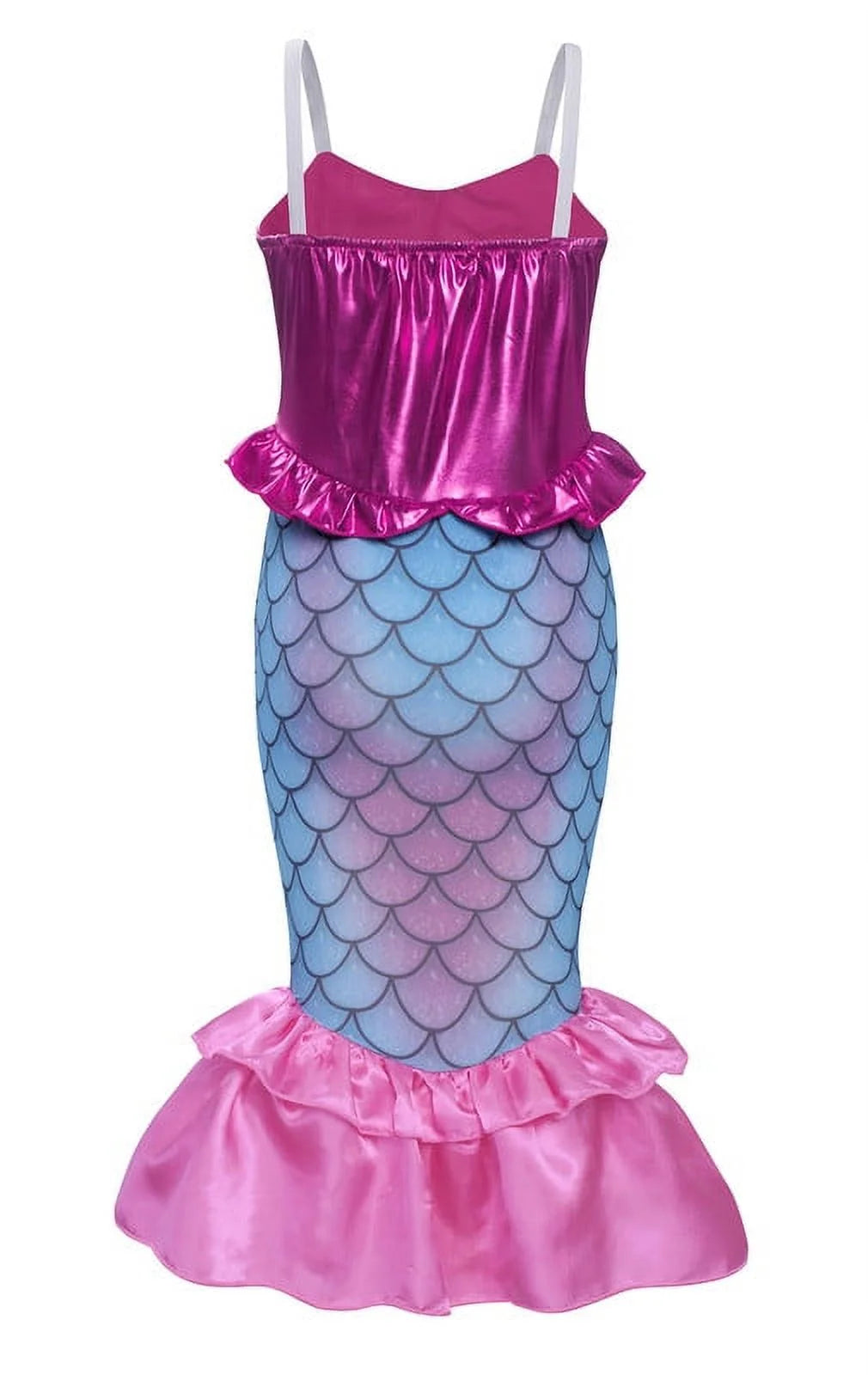 Little Girls Mermaid Costume Ariel Princess Dress up Kids Party Fancy Cosplay Childs Party Holiday Birthday Outfit with Accessories 140 CM 9-10 Years