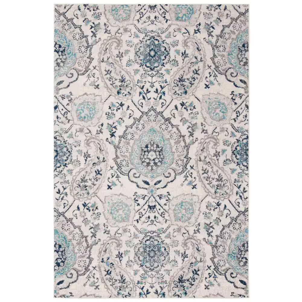 Madison Cream/Light Gray 7 Ft. X 9 Ft. Border Area Rug