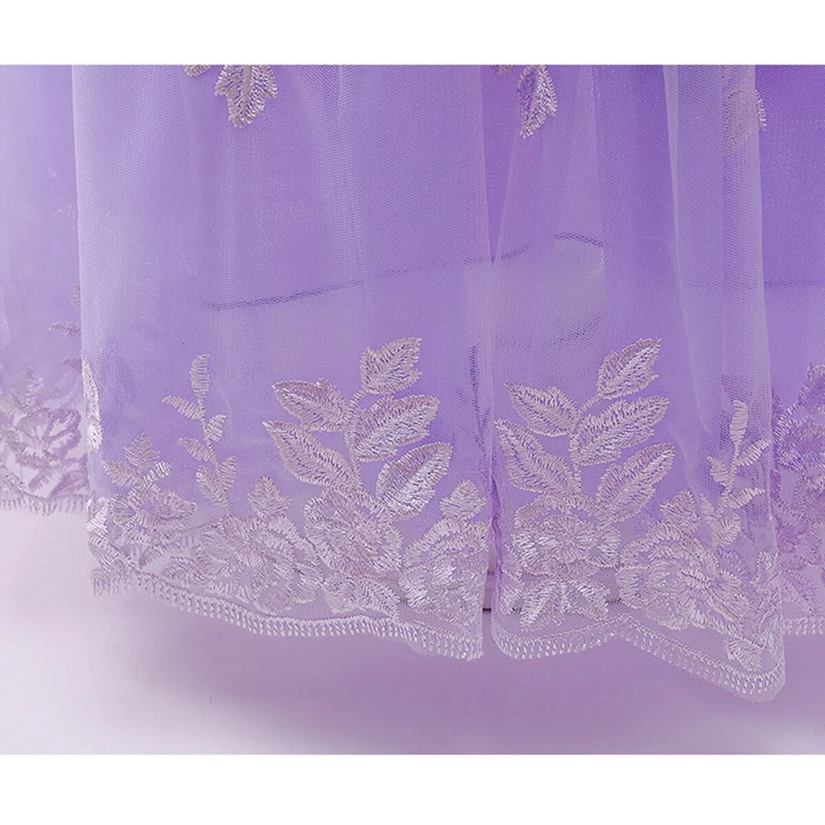 Princess Sofia Dress for Girl Rapunzel Cosplay Halloween Costume Puff Sleeve Layerd Dresses
