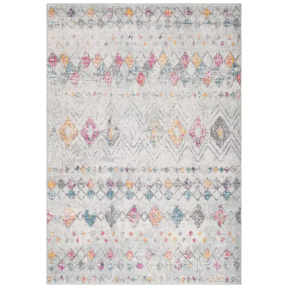 Madison Ivory/Fuchsia 5 Ft. X 8 Ft. Geometric Area Rug