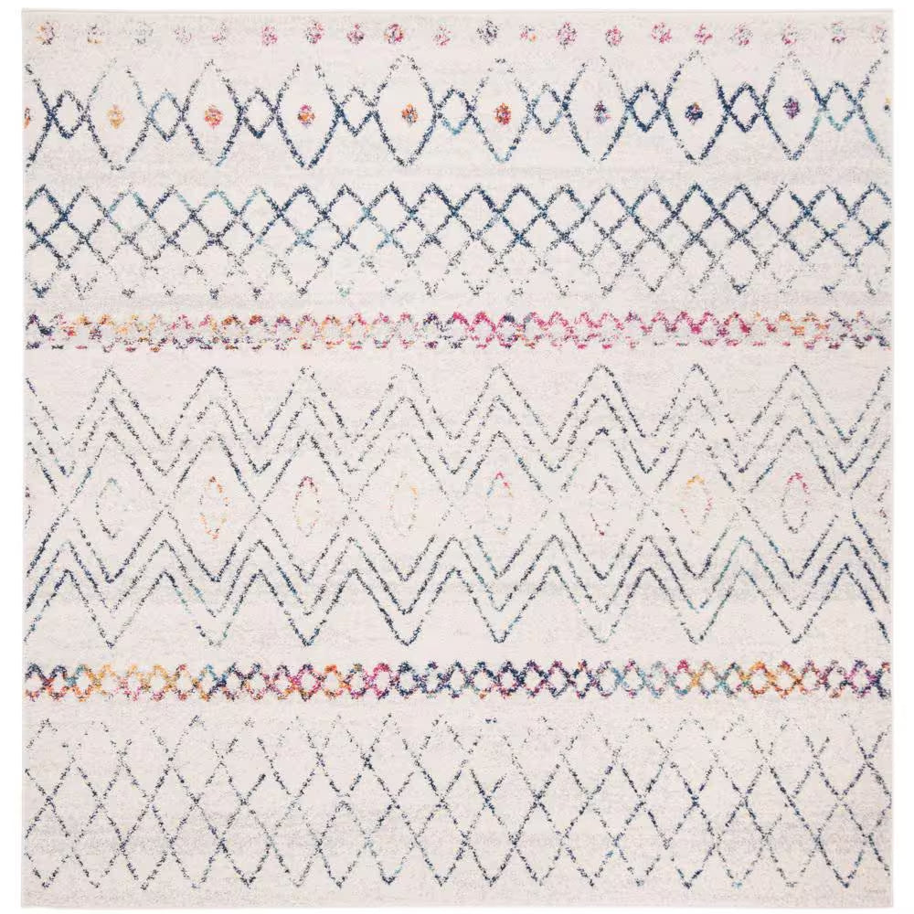 Madison Ivory/Fuchsia 5 Ft. X 8 Ft. Geometric Area Rug