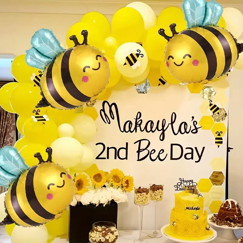 7Pcs Bee Daisy Foil Balloon Set for Spring Birthday Anniversaries Graduations Mother'S Day Party Decoration Daisy Flower Globos
